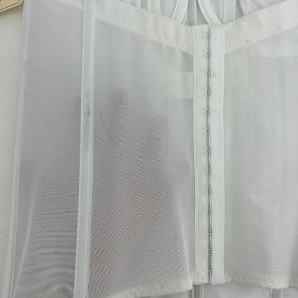 Empire Intimates (38D) American VINTAGE White Bridal Wedding Bustier Bra 1352 - Picture 5 of 9